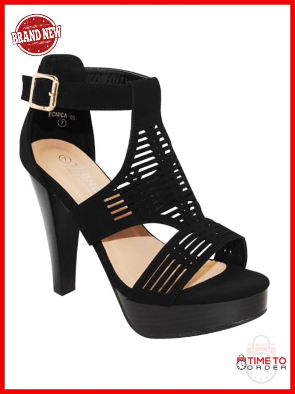 Open Toe Ankle Strap Stacked Heel Cutout Sandal Western Bootie Shoes
